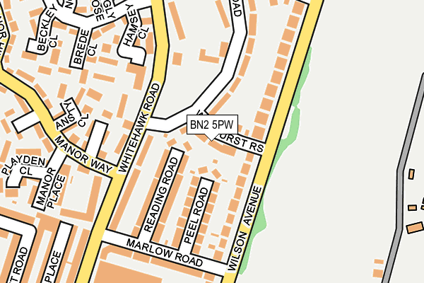 BN2 5PW map - OS OpenMap – Local (Ordnance Survey)