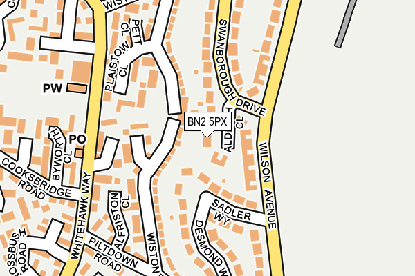 BN2 5PX map - OS OpenMap – Local (Ordnance Survey)