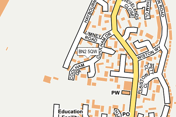 BN2 5QW map - OS OpenMap – Local (Ordnance Survey)