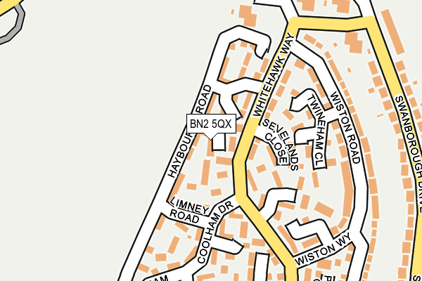 BN2 5QX map - OS OpenMap – Local (Ordnance Survey)