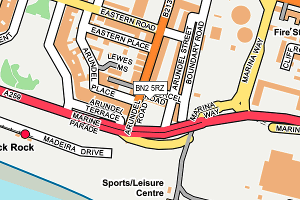 BN2 5RZ map - OS OpenMap – Local (Ordnance Survey)