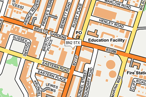 BN2 5TX map - OS OpenMap – Local (Ordnance Survey)
