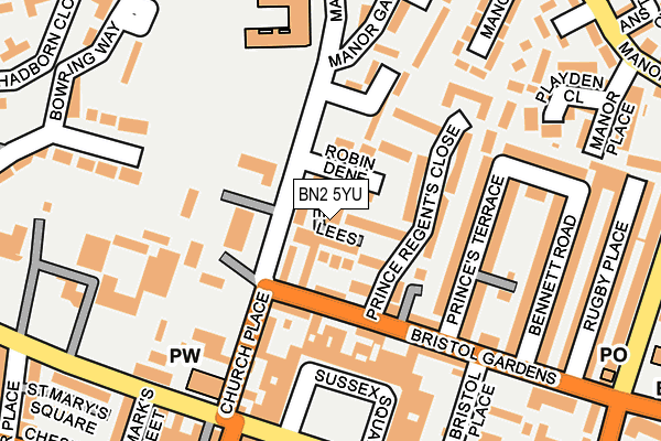 BN2 5YU map - OS OpenMap – Local (Ordnance Survey)