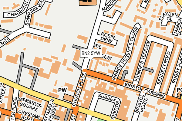 BN2 5YW map - OS OpenMap – Local (Ordnance Survey)