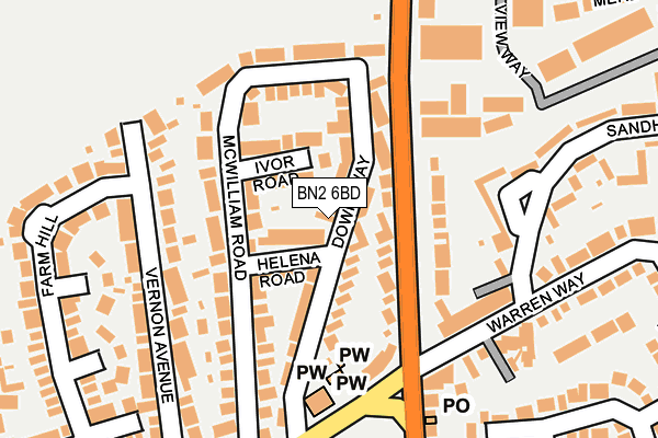 BN2 6BD map - OS OpenMap – Local (Ordnance Survey)