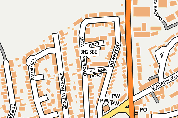 BN2 6BE map - OS OpenMap – Local (Ordnance Survey)