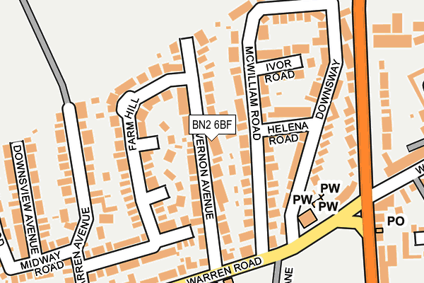 BN2 6BF map - OS OpenMap – Local (Ordnance Survey)