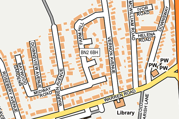 BN2 6BH map - OS OpenMap – Local (Ordnance Survey)