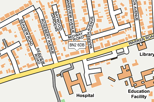BN2 6DB map - OS OpenMap – Local (Ordnance Survey)