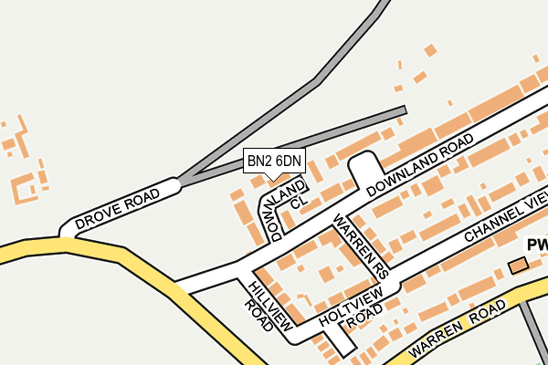BN2 6DN map - OS OpenMap – Local (Ordnance Survey)