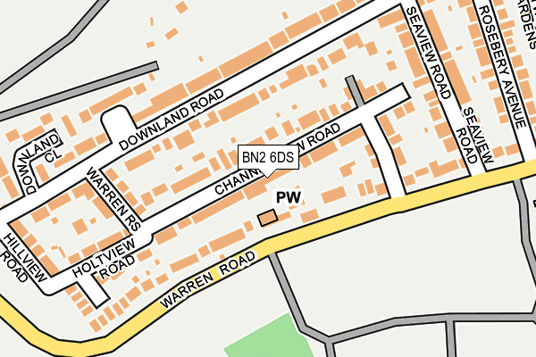 BN2 6DS map - OS OpenMap – Local (Ordnance Survey)