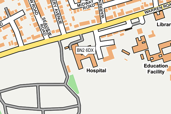 BN2 6DX map - OS OpenMap – Local (Ordnance Survey)