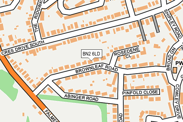 BN2 6LD map - OS OpenMap – Local (Ordnance Survey)