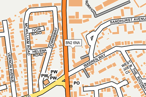 BN2 6NA map - OS OpenMap – Local (Ordnance Survey)