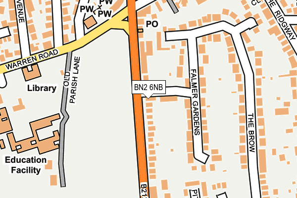 BN2 6NB map - OS OpenMap – Local (Ordnance Survey)