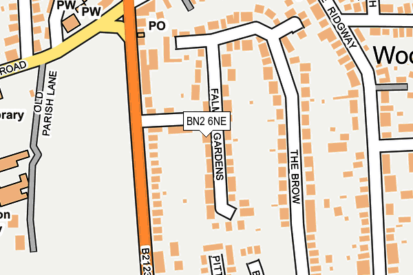 BN2 6NE map - OS OpenMap – Local (Ordnance Survey)