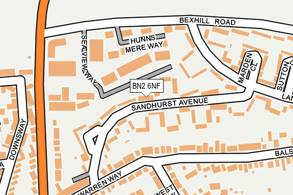 BN2 6NF map - OS OpenMap – Local (Ordnance Survey)