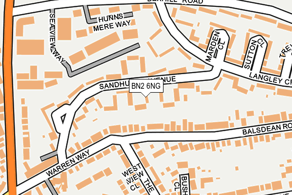 BN2 6NG map - OS OpenMap – Local (Ordnance Survey)