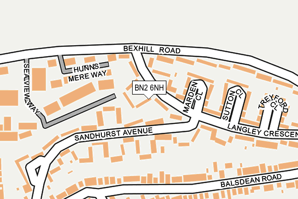 BN2 6NH map - OS OpenMap – Local (Ordnance Survey)