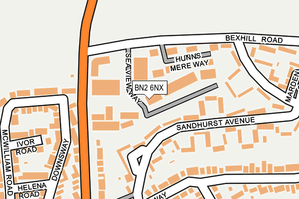 BN2 6NX map - OS OpenMap – Local (Ordnance Survey)