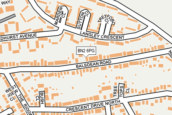 BN2 6PG map - OS OpenMap – Local (Ordnance Survey)