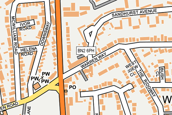 BN2 6PH map - OS OpenMap – Local (Ordnance Survey)