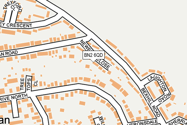 BN2 6QD map - OS OpenMap – Local (Ordnance Survey)