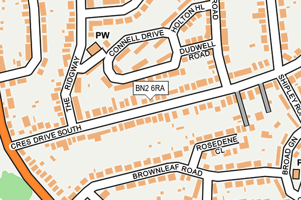 BN2 6RA map - OS OpenMap – Local (Ordnance Survey)