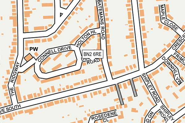 BN2 6RE map - OS OpenMap – Local (Ordnance Survey)