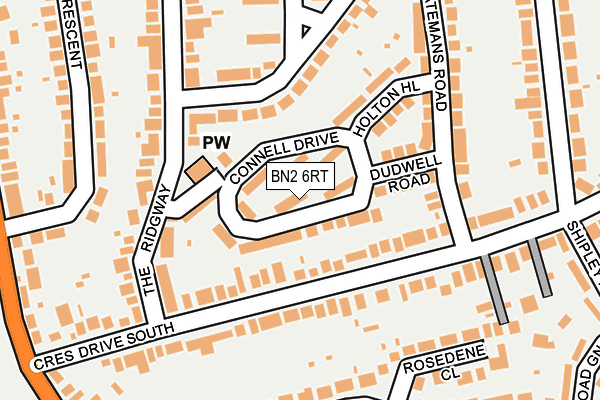 BN2 6RT map - OS OpenMap – Local (Ordnance Survey)