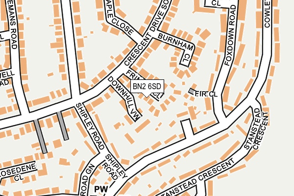 BN2 6SD map - OS OpenMap – Local (Ordnance Survey)