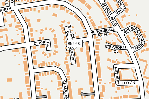 BN2 6SJ map - OS OpenMap – Local (Ordnance Survey)