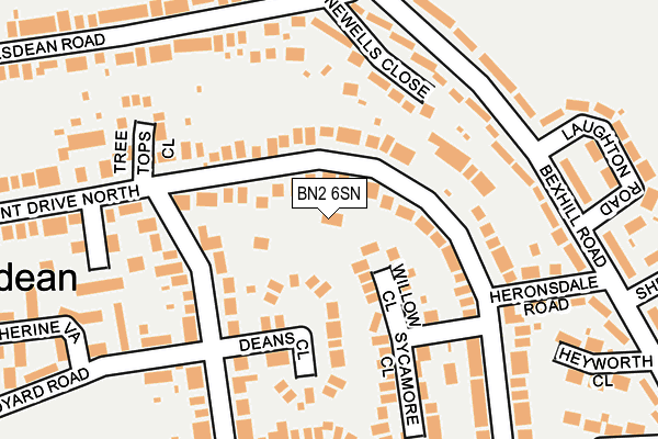 BN2 6SN map - OS OpenMap – Local (Ordnance Survey)