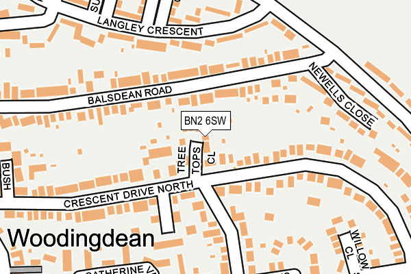 BN2 6SW map - OS OpenMap – Local (Ordnance Survey)