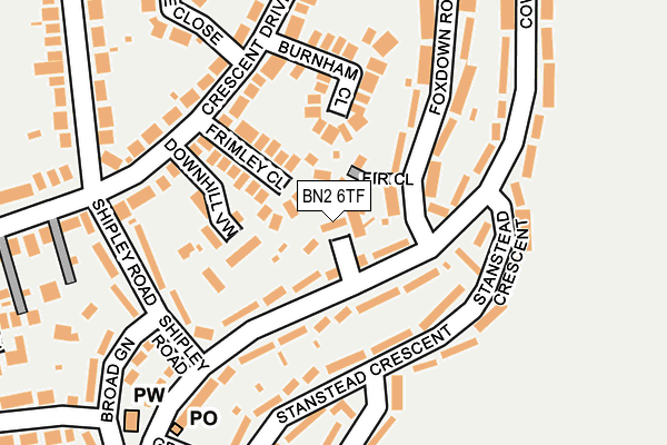 BN2 6TF map - OS OpenMap – Local (Ordnance Survey)