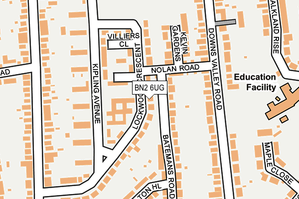 BN2 6UG map - OS OpenMap – Local (Ordnance Survey)