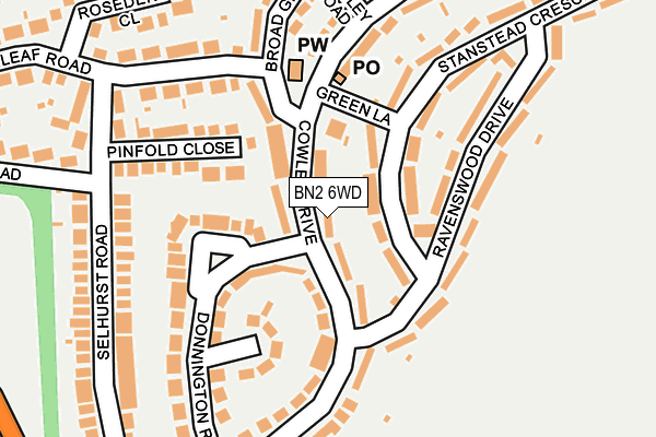 BN2 6WD map - OS OpenMap – Local (Ordnance Survey)