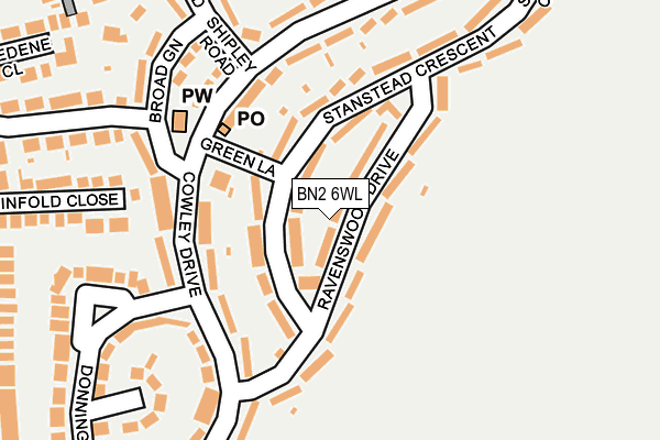 BN2 6WL map - OS OpenMap – Local (Ordnance Survey)