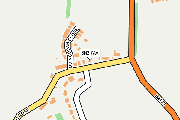 BN2 7AA map - OS OpenMap – Local (Ordnance Survey)