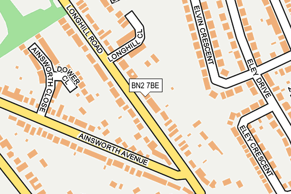 BN2 7BE map - OS OpenMap – Local (Ordnance Survey)