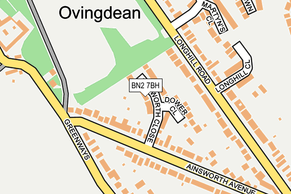 BN2 7BH map - OS OpenMap – Local (Ordnance Survey)