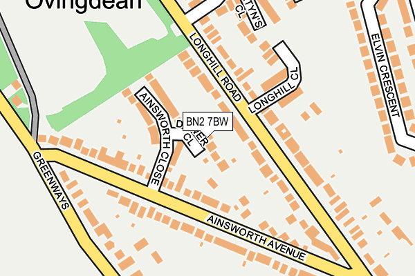 BN2 7BW map - OS OpenMap – Local (Ordnance Survey)