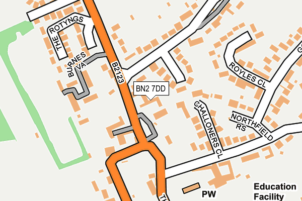 BN2 7DD map - OS OpenMap – Local (Ordnance Survey)