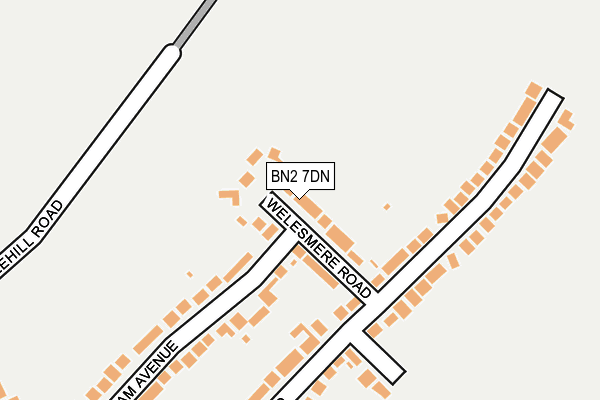 BN2 7DN map - OS OpenMap – Local (Ordnance Survey)
