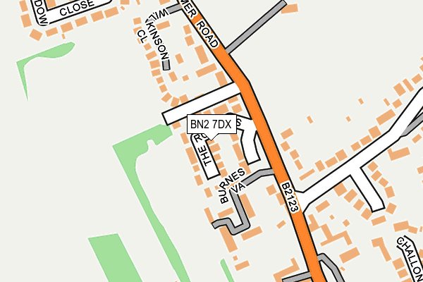 BN2 7DX map - OS OpenMap – Local (Ordnance Survey)