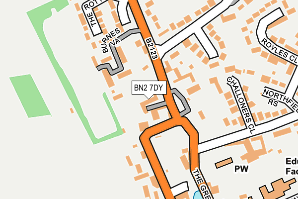 BN2 7DY map - OS OpenMap – Local (Ordnance Survey)