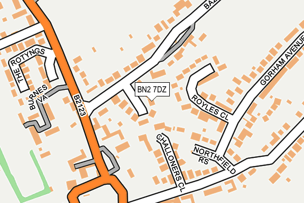 BN2 7DZ map - OS OpenMap – Local (Ordnance Survey)