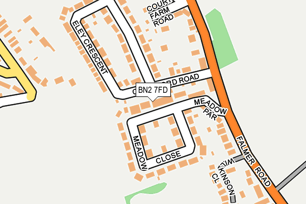 BN2 7FD map - OS OpenMap – Local (Ordnance Survey)
