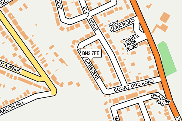 BN2 7FE map - OS OpenMap – Local (Ordnance Survey)