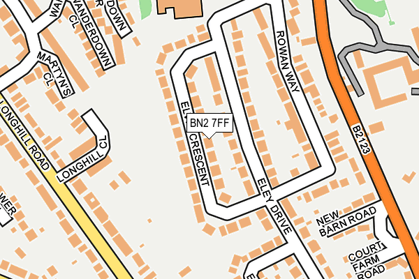 BN2 7FF map - OS OpenMap – Local (Ordnance Survey)